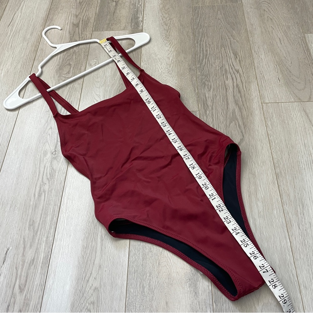Solid & Striped Swimsuit Square Neck Cheeky One P… - image 5